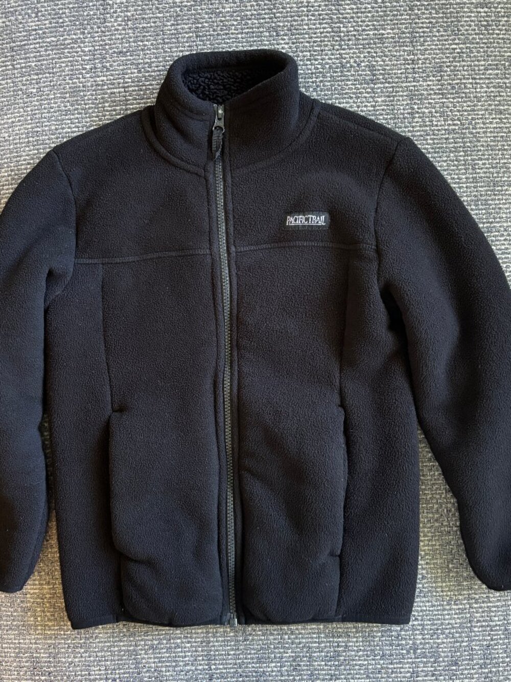 Pacific Trail Black Full-Zip Fleece Jacket Sherpa Lining | Sz Small (7/8)